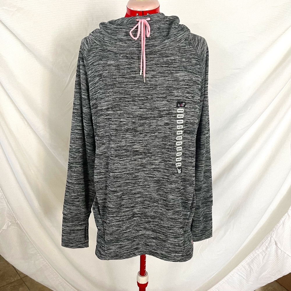 NWT Lukka Space Dye Hooded Pull Over Tunic in Grey size M